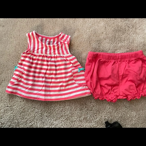 Carter’s Striped blouse and Pink Bloomers Outfit 3 - Picture 1 of 6